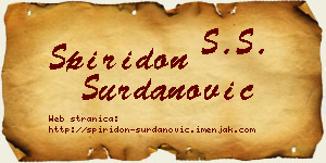Spiridon Surdanović vizit kartica